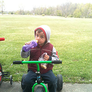 Boy on small trike