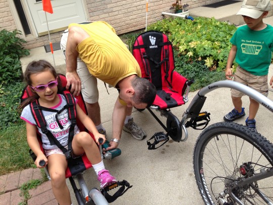 Weehoo trailer getting ready to ride