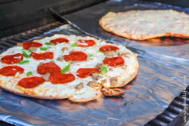 Grilling in progress - Quick Guide to Grilled Pizza Party 