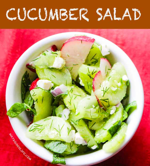 Cucumber Salad that you would give you enough fiber to feel good about yourself