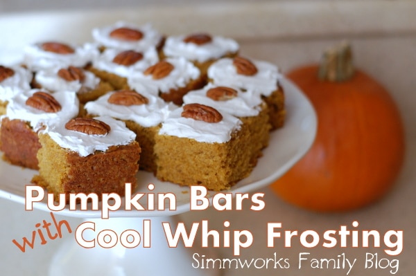 Pumpkin Bars with Cool Whip Frosting #CoolWhipFrosting