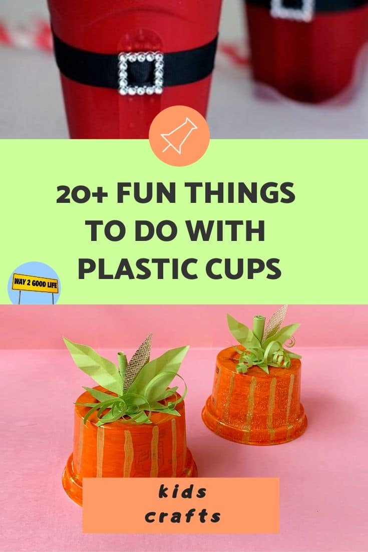 Plastic Cup Pumpkin Craft and 20+ Other Fun Things to do with Plastic Cups