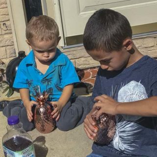 Boys drink Welchs