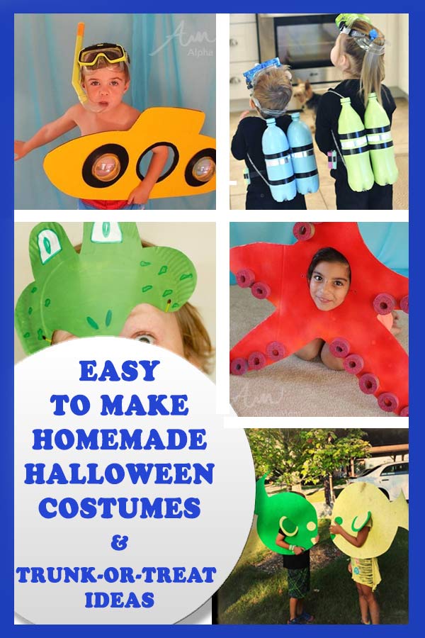 Easy to make Halloween costumes just in time for Halloween. PLUS trunk-or-treat ideas