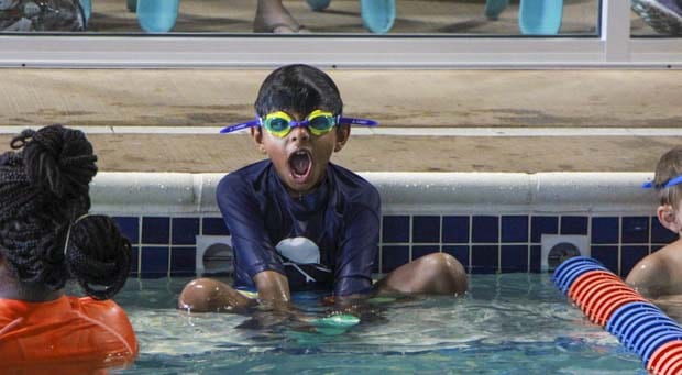 boy screams water excited