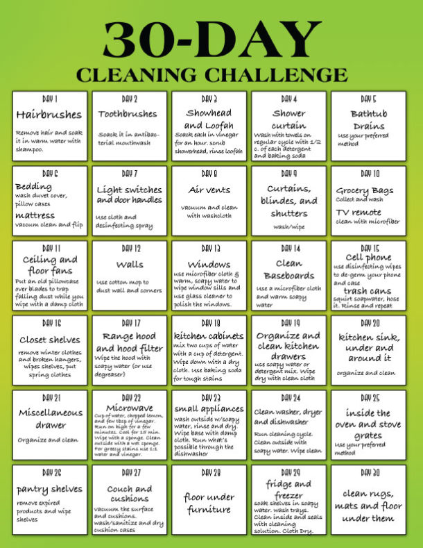Spring Cleaning Tips Your Checklist and 30Day Cleaning Challenge