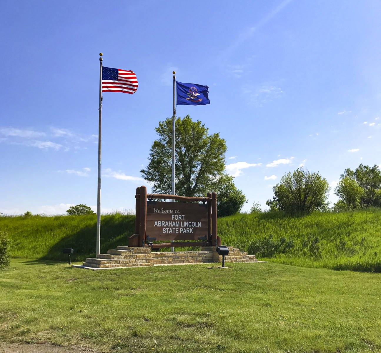 Driving through North Dakota Fort Abraham Lincoln State Park
