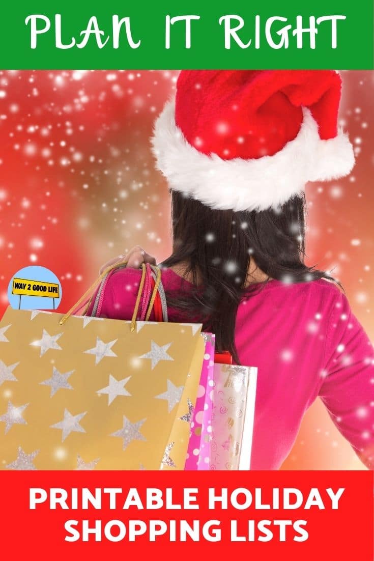 Free Printable Holiday Shopping Lists and More - Way 2 Goodlife