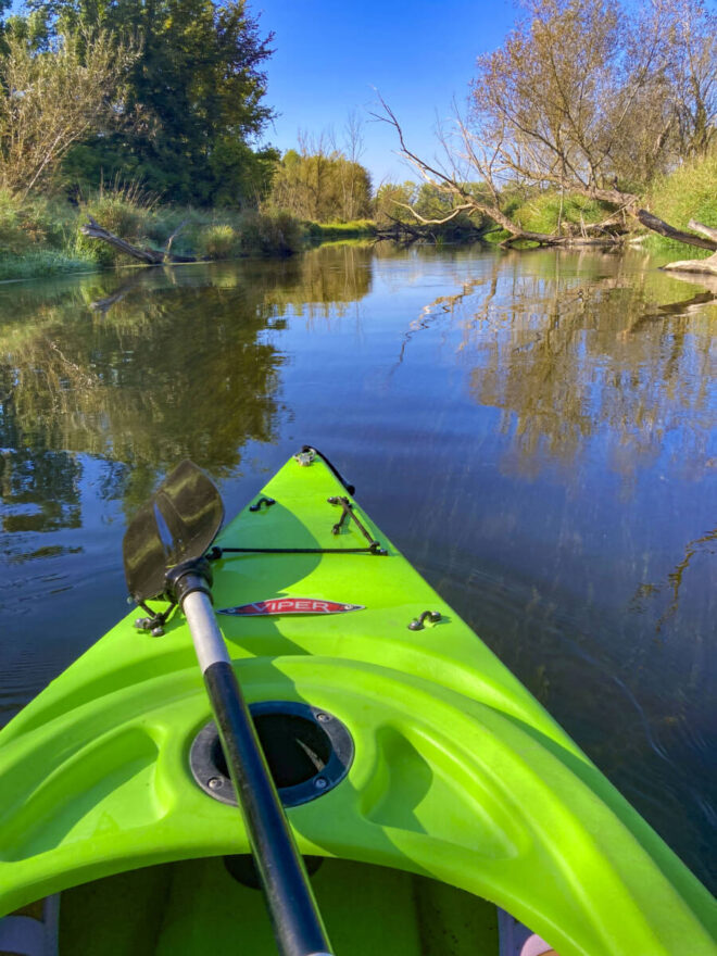 Kayak on water in Shipshewana IN
